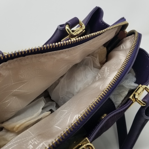 Bagley Mischka Purple Calf Hair Fur & Gold Handbag & Crossbody Bag - Picture 13 of 16